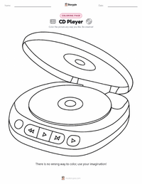 CD Player coloring page for kids
