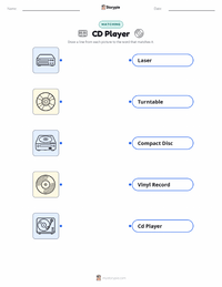 CD Player printable worksheet for kids