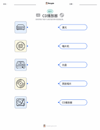 CD播放器 可打印工作表，适合儿童