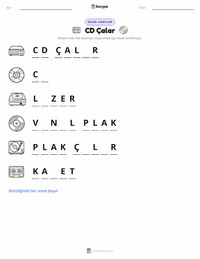 CD Çalar yazdırılabilir çalışma sayfası önizlemesi