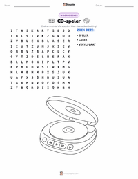 CD-speler afdrukbare werkblad voorbeeld