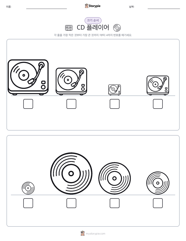 크기 순서