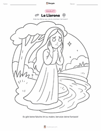 La Llorona - Lateinamerikanisch Malvorlage für Kinder