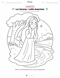 La Llorona - Latin American coloring page for kids