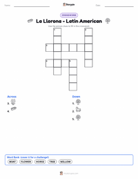 La Llorona - Latin American printable worksheet preview