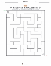 La Llorona - Latin American printable worksheet preview
