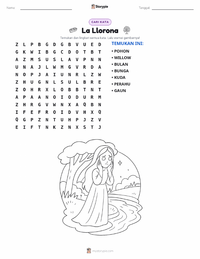 Prabaca lembar kerja cetak La Llorona - Amerika Latin