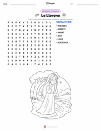 Podgląd drukowalnego arkusza ćwiczeń La Llorona - Ameryka Łacińska
