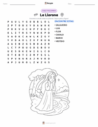 Prévia da folha de atividades imprimível La Llorona - América Latina