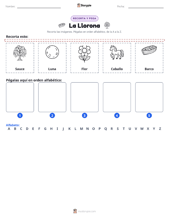 Cortar y Pegar el Alfabeto