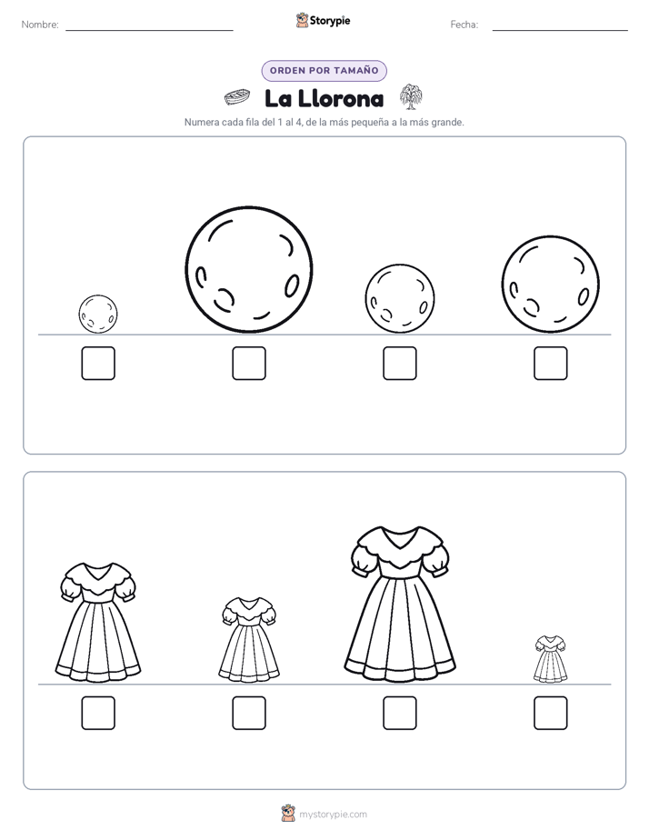 Orden de Tamaños