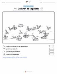Vista previa de la hoja de trabajo imprimible de Cinturón de Seguridad