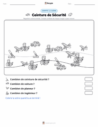 Aperçu de la feuille de travail imprimable Ceinture de sécurité