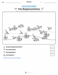 Podgląd drukowalnego arkusza ćwiczeń Pas bezpieczeństwa