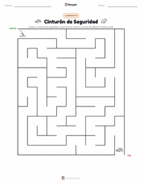 Vista previa de la hoja de trabajo imprimible de Cinturón de Seguridad