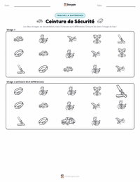 Aperçu de la feuille de travail imprimable Ceinture de sécurité