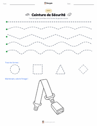 Aperçu de la feuille de travail imprimable Ceinture de sécurité