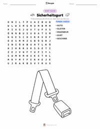 Sicherheitsgurt druckbare Arbeitsblatt Vorschau