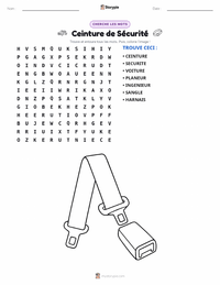 Aperçu de la feuille de travail imprimable Ceinture de sécurité