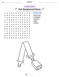 Podgląd drukowalnego arkusza ćwiczeń Pas bezpieczeństwa