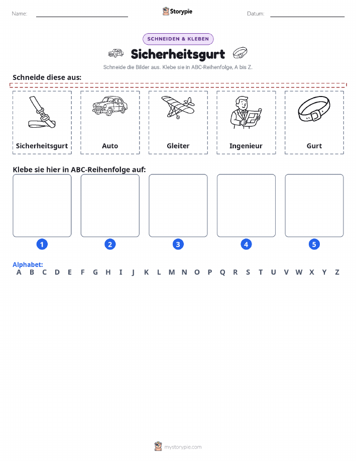 Schneiden & Einfügen Alphabet