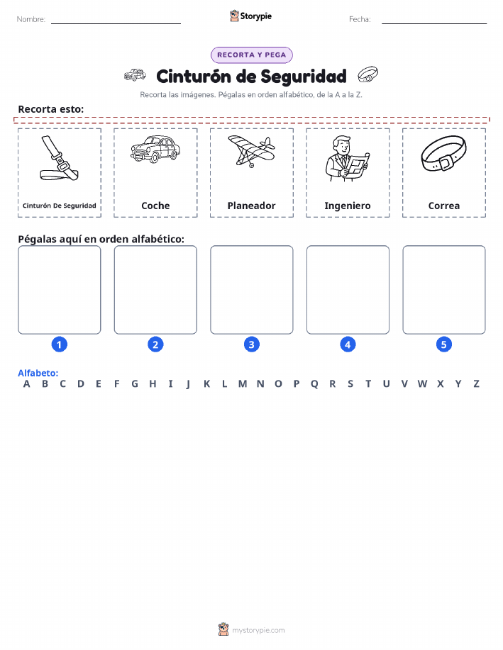 Cortar y Pegar el Alfabeto