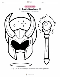 Page de coloriage Loki - Nordique pour les enfants