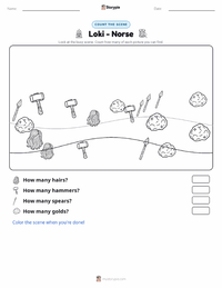 Loki - Norse printable worksheet preview