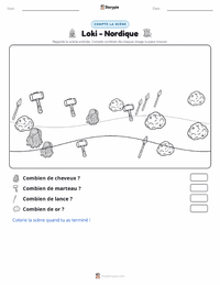 Aperçu de la feuille de travail imprimable Loki - Nordique