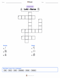 Loki - Norse printable worksheet preview