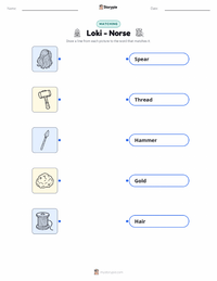 Loki - Norse printable worksheet for kids
