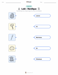 Feuille de travail imprimable Loki - Nordique pour les enfants