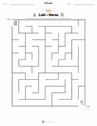Loki - Norse printable worksheet preview