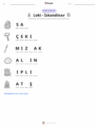 Loki - İskandinav yazdırılabilir çalışma sayfası önizlemesi