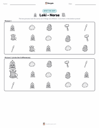 Loki - Norse printable worksheet preview