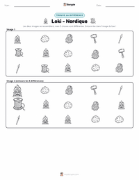Aperçu de la feuille de travail imprimable Loki - Nordique