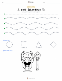 Loki - İskandinav yazdırılabilir çalışma sayfası önizlemesi