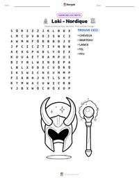 Aperçu de la feuille de travail imprimable Loki - Nordique