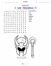 Loki - İskandinav yazdırılabilir çalışma sayfası önizlemesi