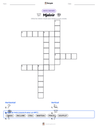 Aperçu de la feuille de travail imprimable Mjolnir