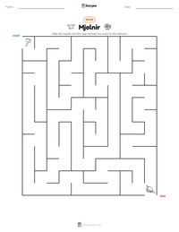 Mjolnir printable worksheet preview