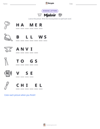 Mjolnir printable worksheet preview