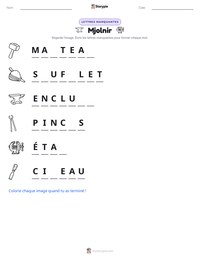 Aperçu de la feuille de travail imprimable Mjolnir