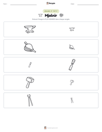 Aperçu de la feuille de travail imprimable Mjolnir