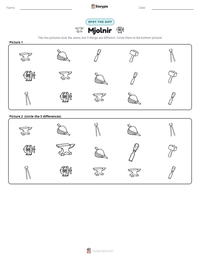 Mjolnir printable worksheet preview