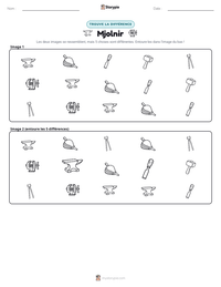 Aperçu de la feuille de travail imprimable Mjolnir