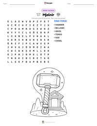 Mjolnir printable worksheet preview
