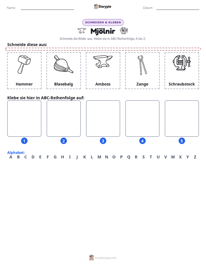 Schneiden & Einfügen Alphabet
