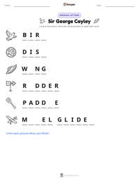 Sir George Cayley printable worksheet preview