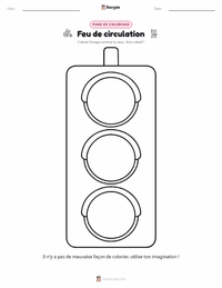 Page de coloriage Feu de circulation pour les enfants